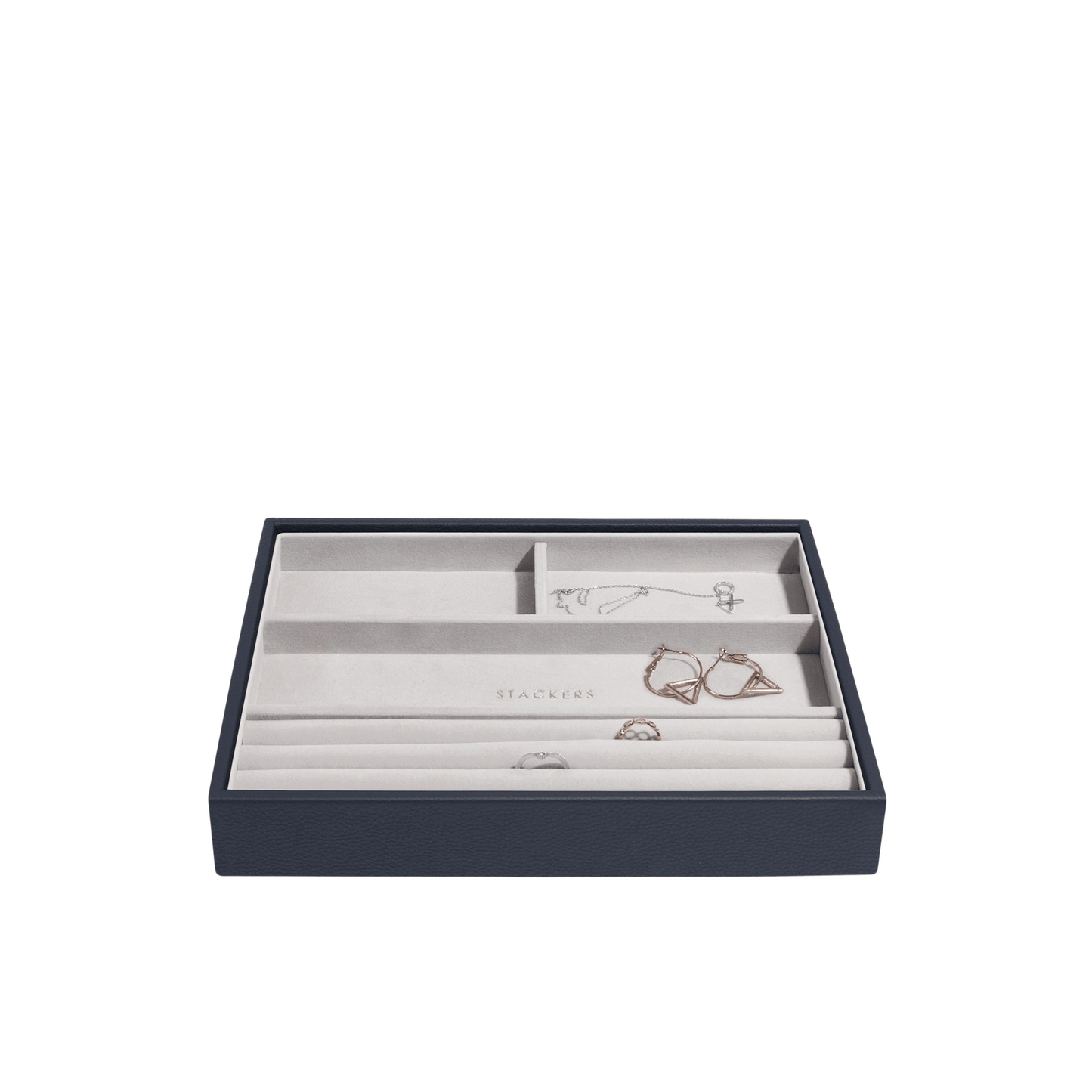 Stackers jewelry organizer with compartments on a white background